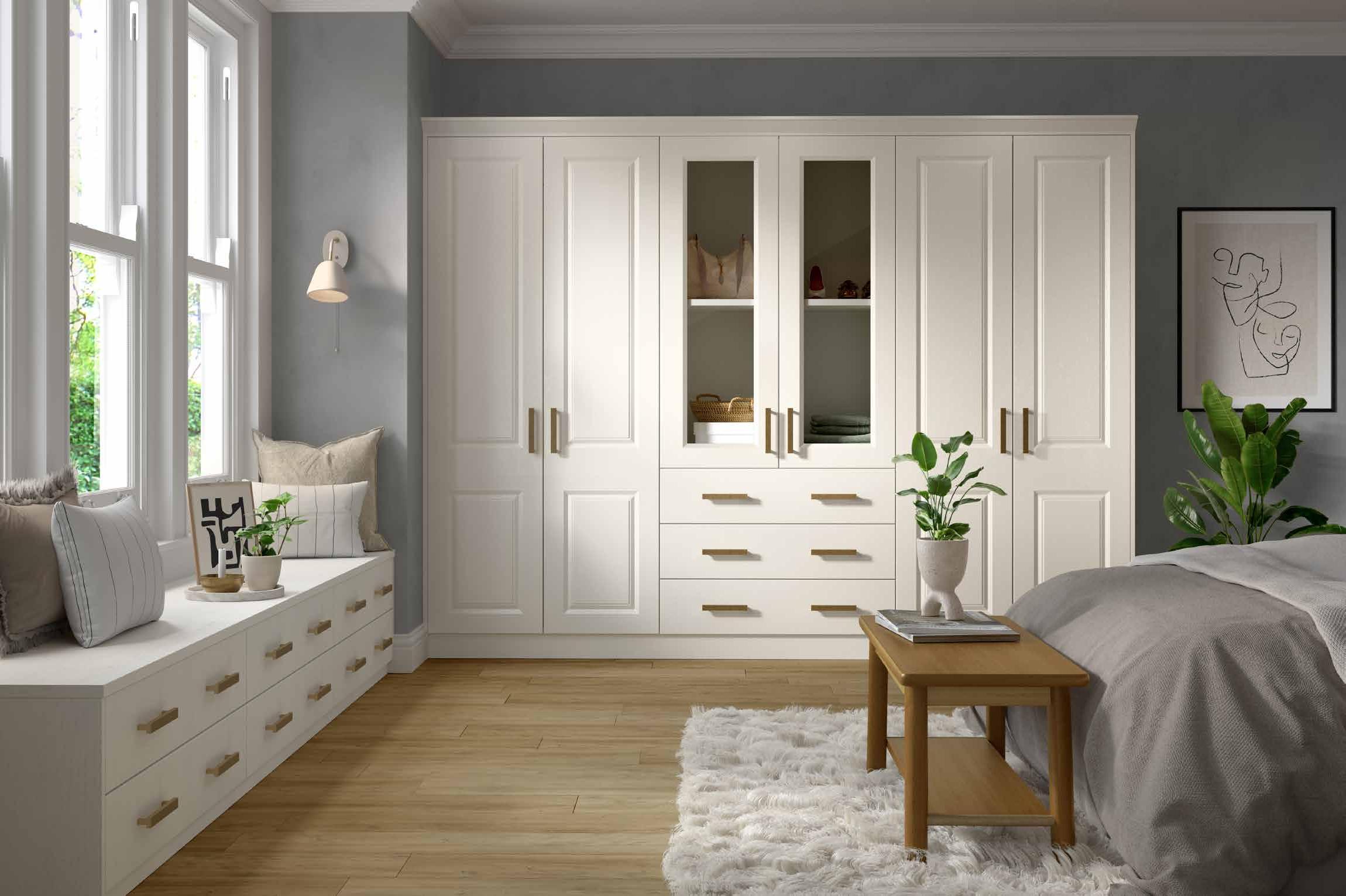 Hinged Wardrobe Door in Offwhite