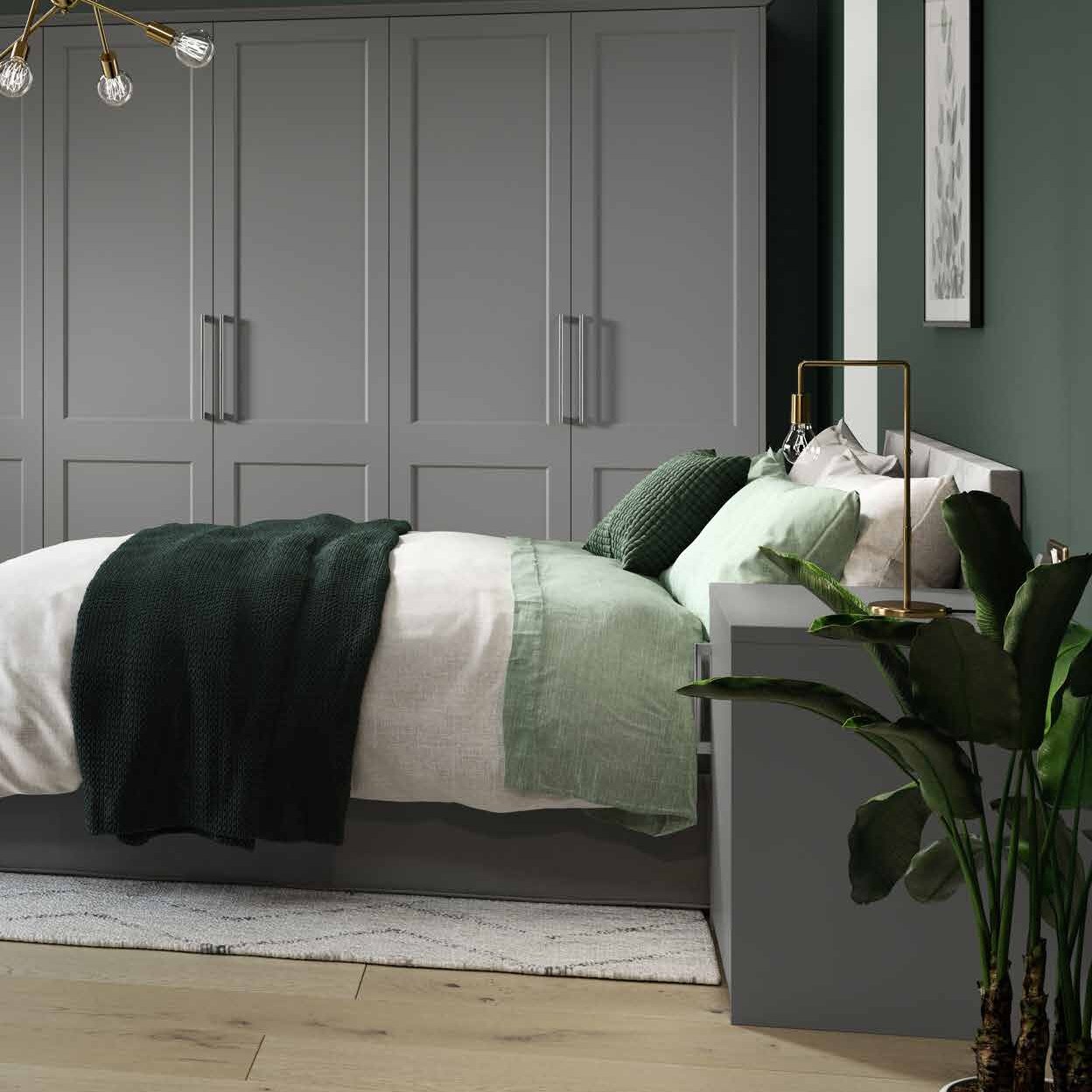 Hinged wardrobe doors in dust grey