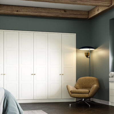 Hinged wardrobe doors in antique white