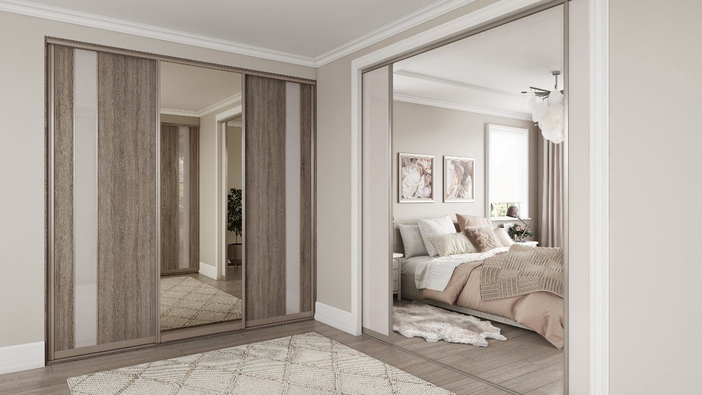 sliding-wardrobe-durability beautiful bedroom with Sliding Wardrobe doors and dividers