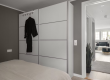 Modern bedroom sliding wardrobe doors with sleek grey panels