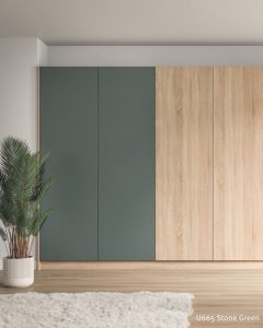 Hinged wardrobe doors greens and woodgrain